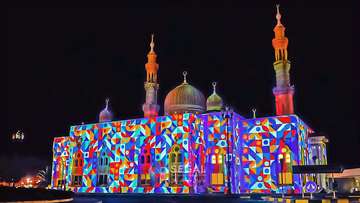 Sharjah Light Festival - مسجد دبا الحصن dibba al hisn mosque