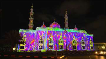 مهرجان الاضواء الشارقة 2024 -dibba al hisn mosque -Sharjah Light Festival